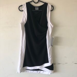 NWT Vintage JM Jonathan Martin Colorblock Black and White Mini Dress 10 Medium